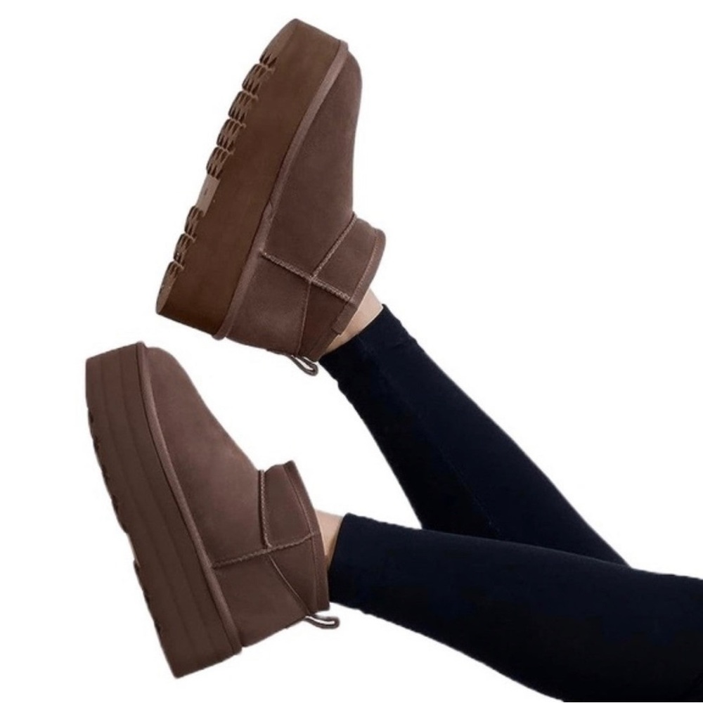 NWT Cushionaire Hippy Cozy Platform Ankle Boot Taupe 11
